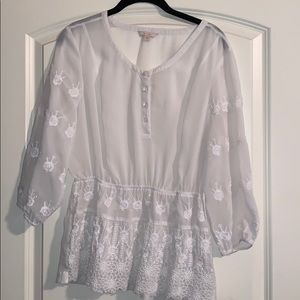 GUESS sheer peplum top